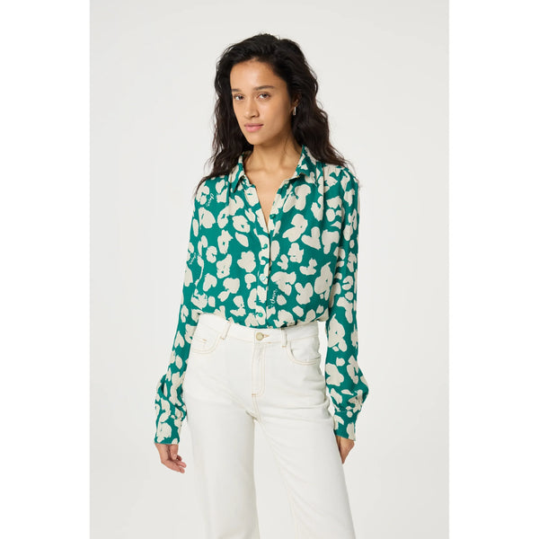 Fabienne Chapot Ladies Coco Blouse - Evergreen/Cosy White