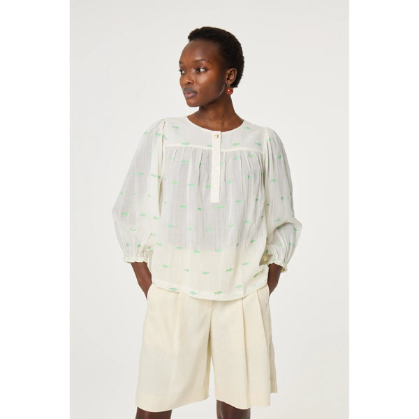 Fabienne Chapot Ladies Bindi Top - Cosy White/Green