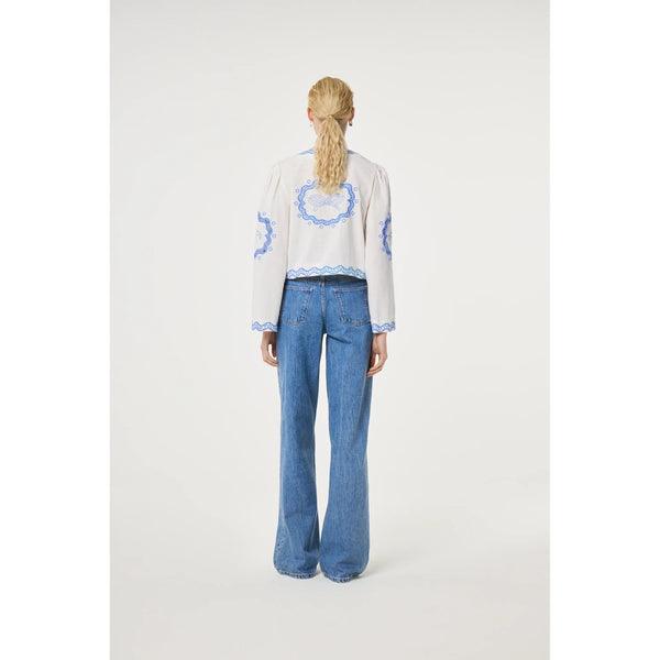 Fabienne Chapot Ladies Serviette Blouse - Cosy White/Blue