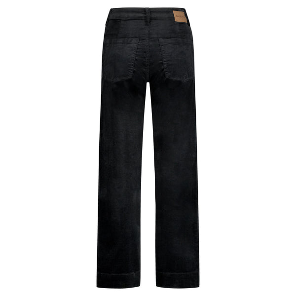 Red Button Ladies Conny Shiny Cord Black Jeans SRB4653