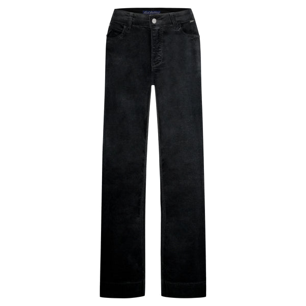 Red Button Ladies Conny Shiny Cord Black Jeans SRB4653