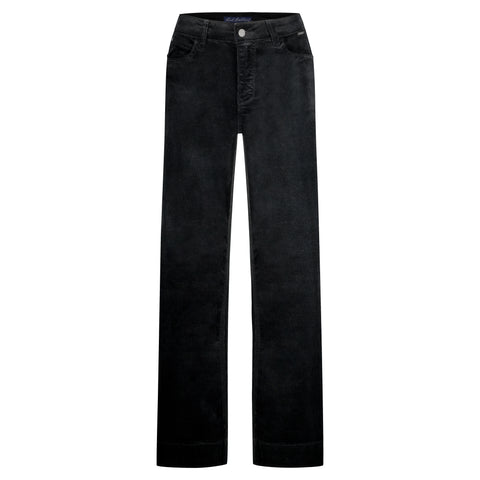 Red Button Ladies Conny Shiny Cord Black Jeans SRB4653