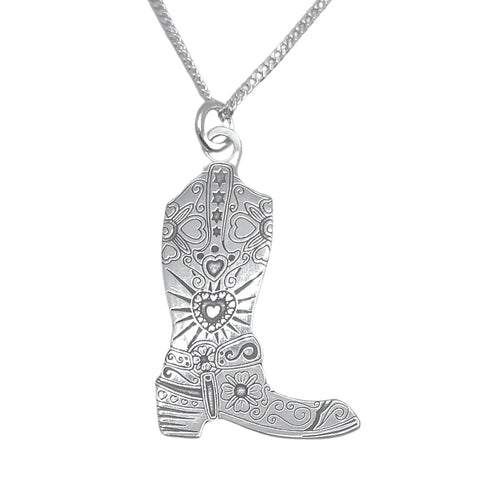 CarterGore Sterling Silver Cowboy Boot Necklace