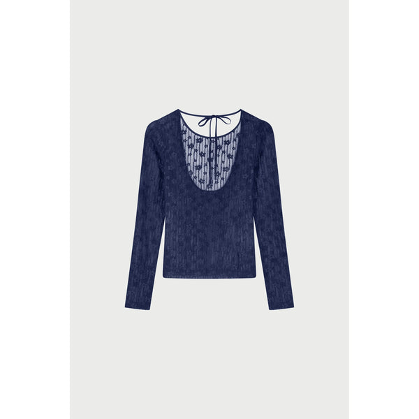 Fabienne Chapot Ladies Lacey Top - Marine Blue