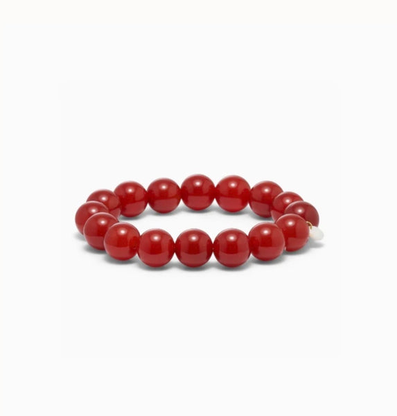 Soi Ladies Chunky Stretch Bracelet - Red Stone