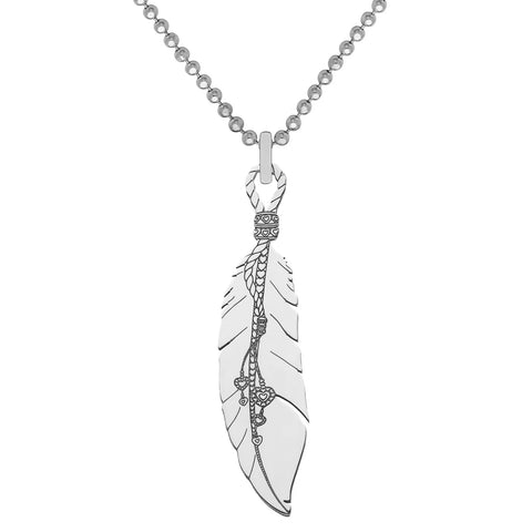 CarterGore Sterling Silver Indian Feather Necklace