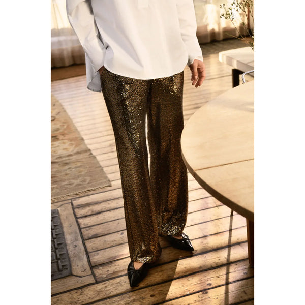 Part Two Ladies Green Tatianas Metal Sequins Mix Trousers