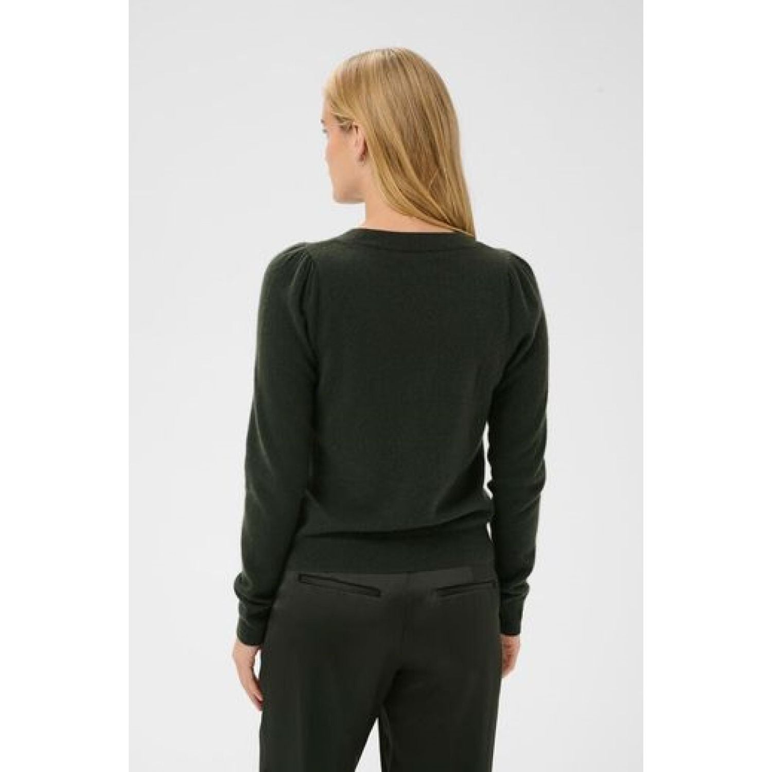 Part Two Ladies Evina Cashmere Sweater - Rosin Green