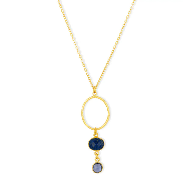 Ashiana London Cadiz Navy Gemstone Necklace