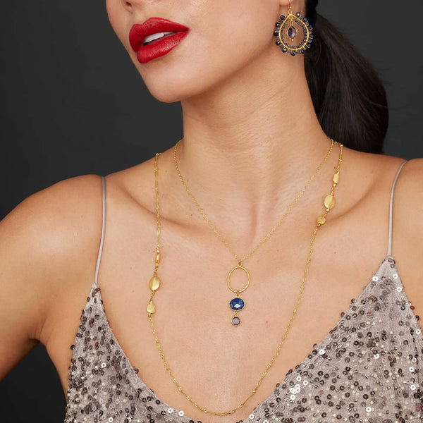 Ashiana London Cadiz Navy Gemstone Necklace