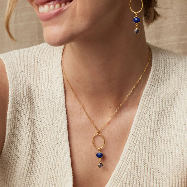 Ashiana London Cadiz Navy Gemstone Necklace