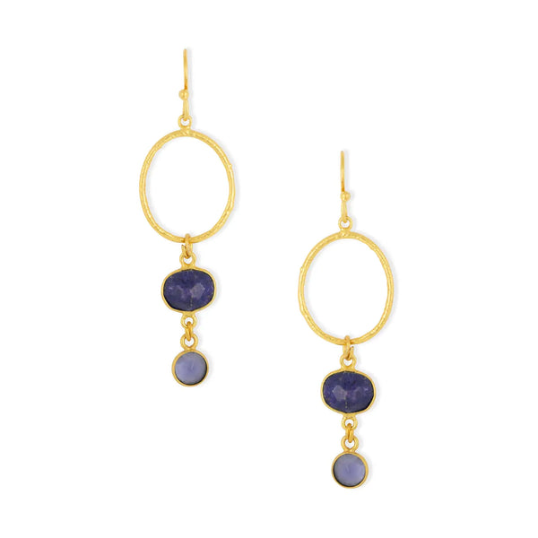 Ashiana London Ladies Cadiz Navy Gemstone Earrings