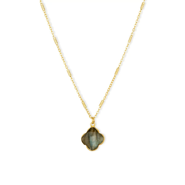 Ashiana London Ladies Clover Labradorite Necklace
