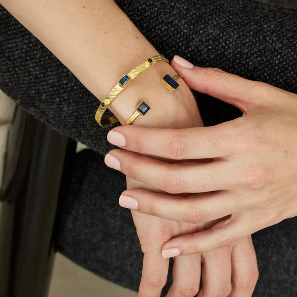 Ashiana London Ladies Paros Gemstone Bangle Navy