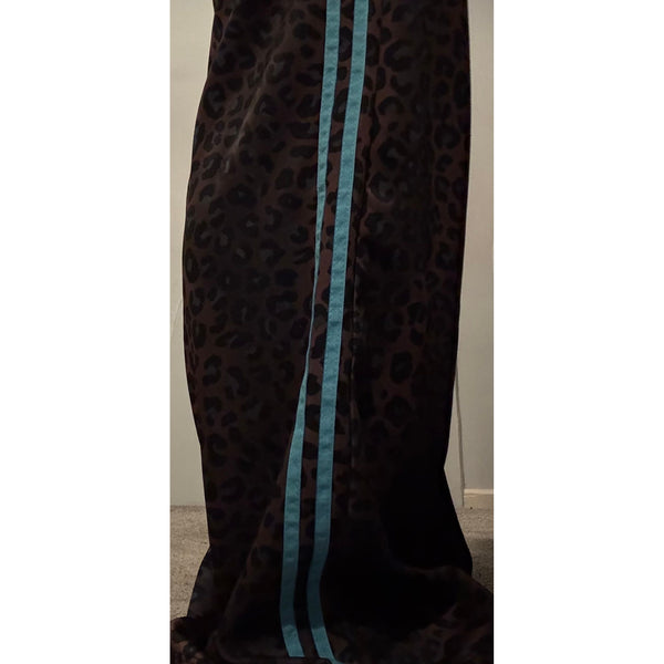 Ellie and Bea Ladies Wide Leg Leopard Satin Joggers - various colours available