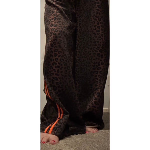 Ellie and Bea Ladies Wide Leg Leopard Satin Joggers - various colours available