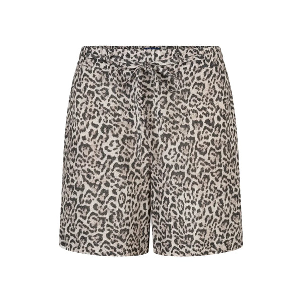 Red Button Ladies Claudette Short Linen Leopard Pebble