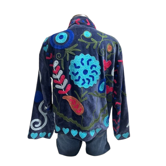 Essential Designs Suzani Love Jacket - Blue with Suzani Design