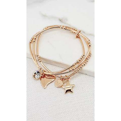 Envy Jewellery Gold Triple Layer Bracelet - 3638/GD