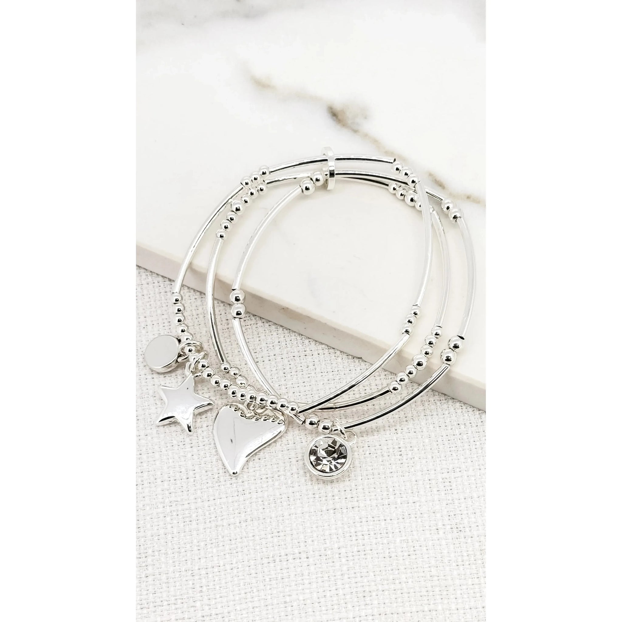 Envy Jewellery Silver Triple Layer Bracelet - 3638/SL