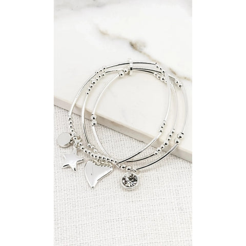 Envy Jewellery Silver Triple Layer Bracelet - 3638/SL