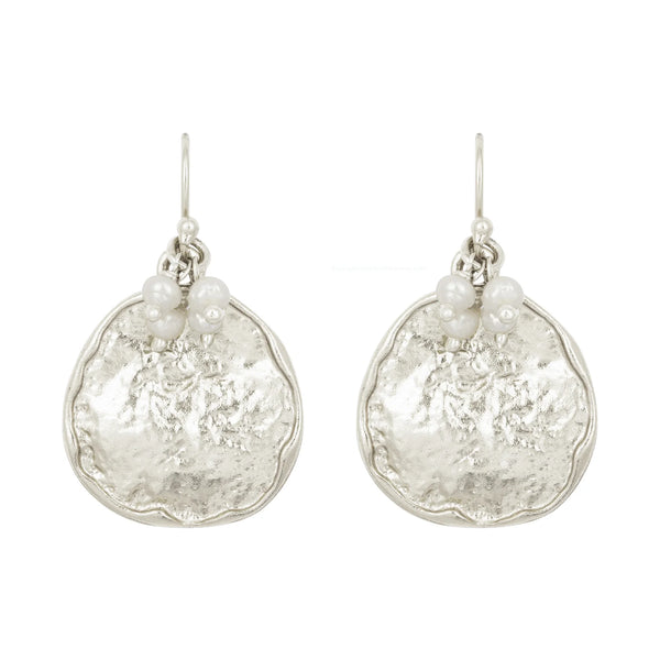 Ashiana London Ladies Solange Silver Pearl Earrings