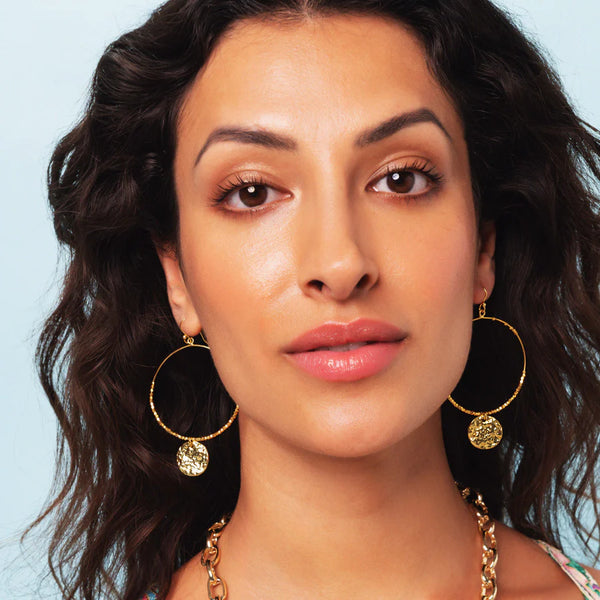 Ashiana London Ladies Dominique Large Gold Hoop Earrings