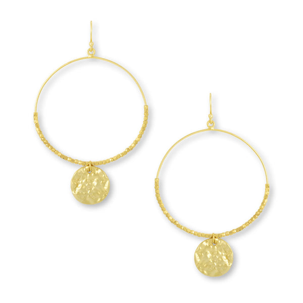 Ashiana London Ladies Dominique Large Gold Hoop Earrings