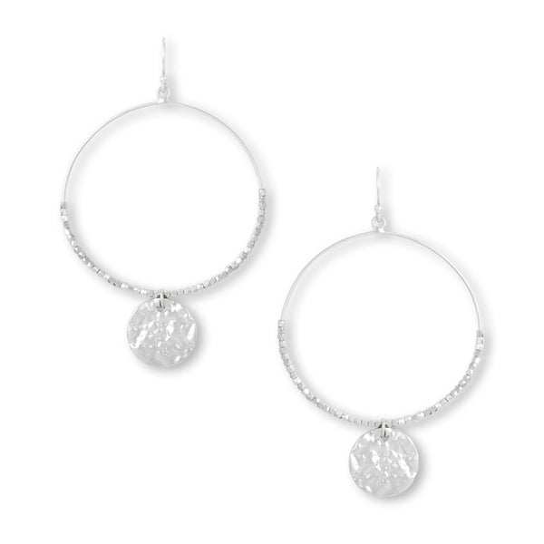 Ashiana London Ladies Dominique Large Silver Hoop Earrings
