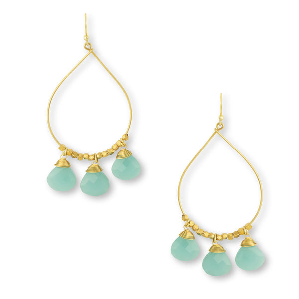 Ashiana London Bella Aqua Chalcedony Earrings
