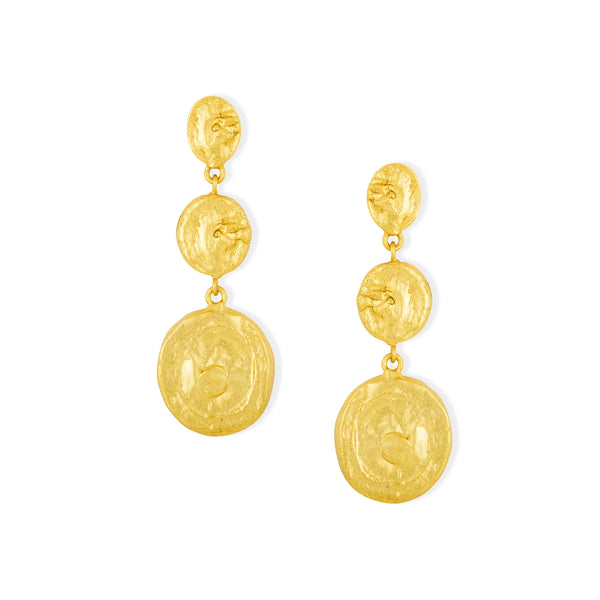 Ashiana London Ladies Marbella Gold Coin Earrings