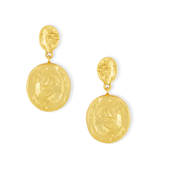 Ashiana London Ladies Sunset Gold Coin Earrings