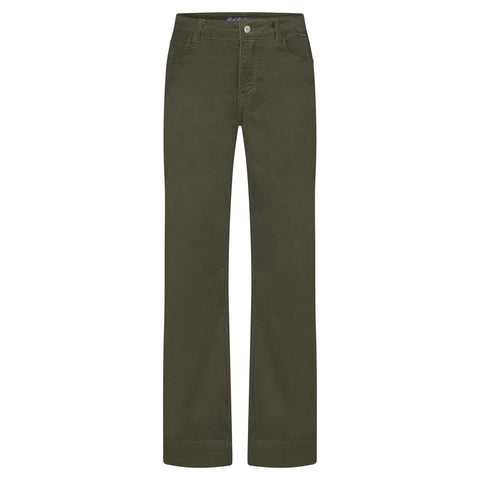 Red Button Ladies Conny Shiny Cord Khaki Jeans SRB4653