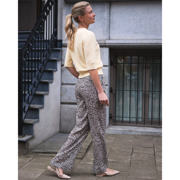 Red Button Ladies Colette Linen Leopard Pebble