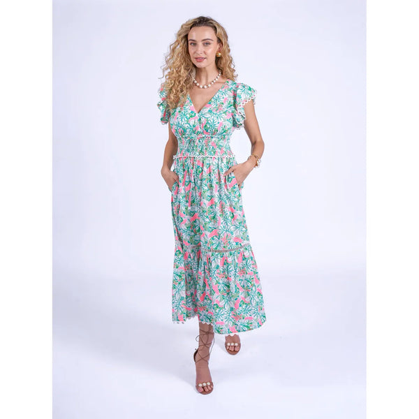 New Days Originals Ladies 'Misha" Dress In Pink Parrot