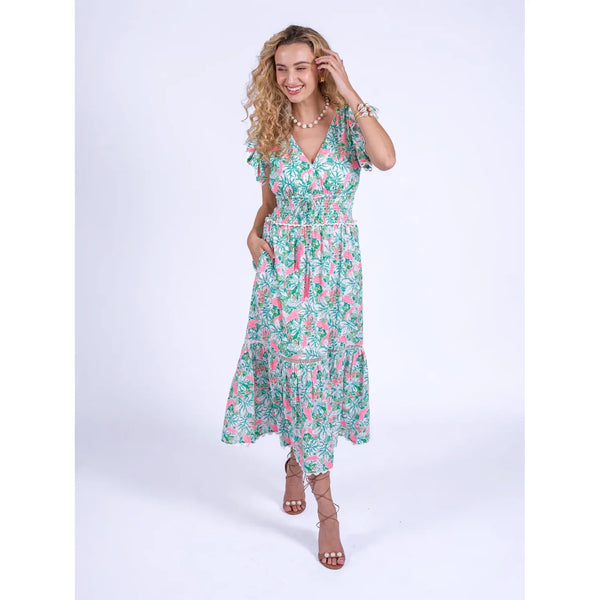 New Days Originals Ladies 'Misha" Dress In Pink Parrot