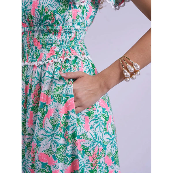 New Days Originals Ladies 'Misha" Dress In Pink Parrot