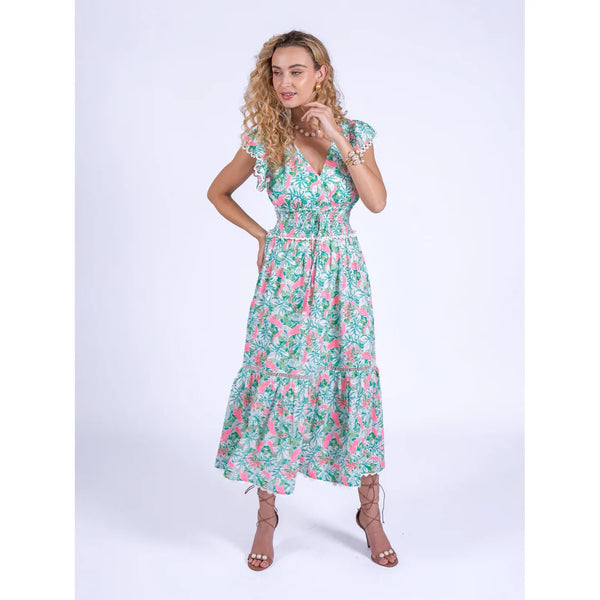 New Days Originals Ladies 'Misha" Dress In Pink Parrot