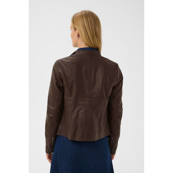 Part Two Frances Leather Jacket - Mole Brown