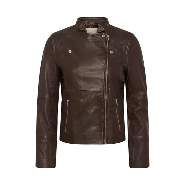 Part Two Frances Leather Jacket - Mole Brown