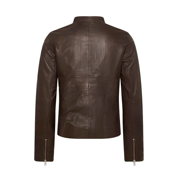 Part Two Frances Leather Jacket - Mole Brown