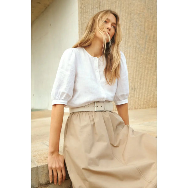 Part Two Ladies Azra Linen Shirt - White