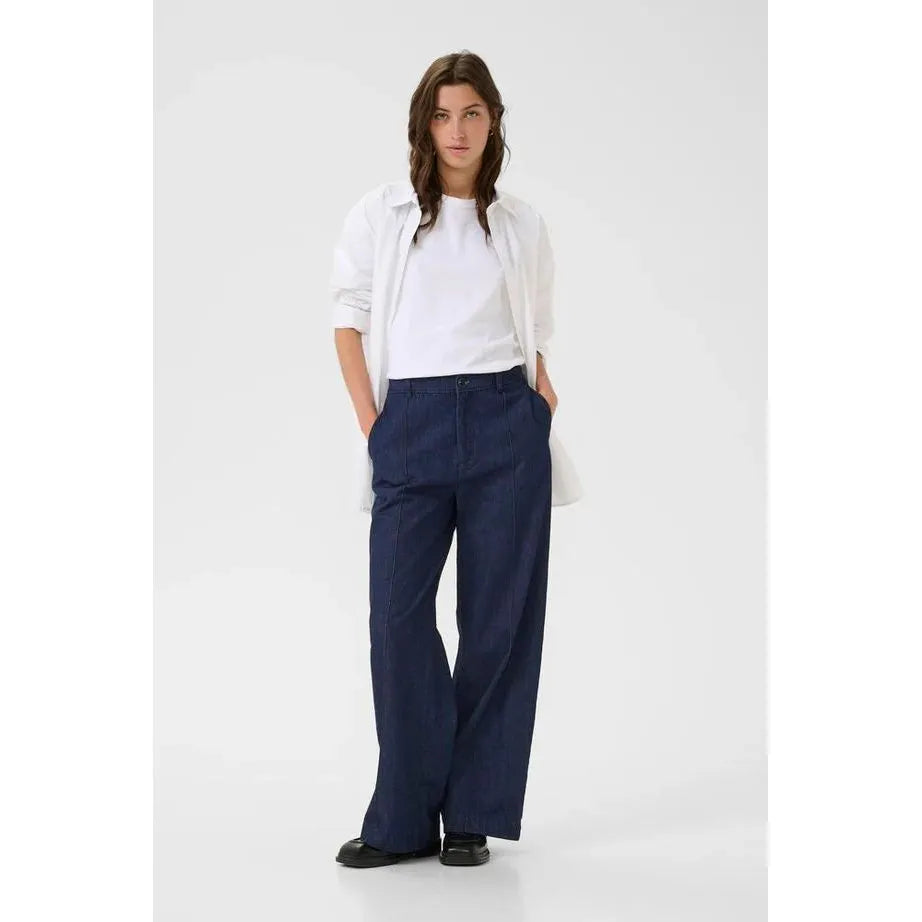 Part Two Ladies Sarana Trousers - Dark Blue Denim