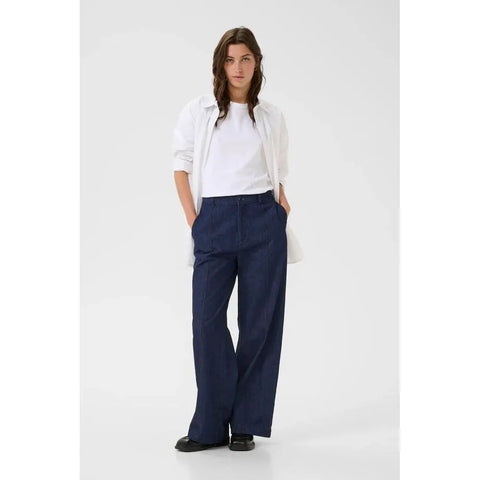 Part Two Ladies Sarana Trousers - Dark Blue Denim