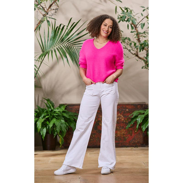 Luella Ladies Valentina Short Sleeve V-Neck Alpaca Knit Jumper (Various Colours)