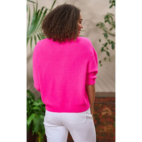 Luella Ladies Valentina Short Sleeve V-Neck Alpaca Knit Jumper (Various Colours)