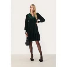 Part Two Ladies Viggase Velvet Dress - Rosin Green