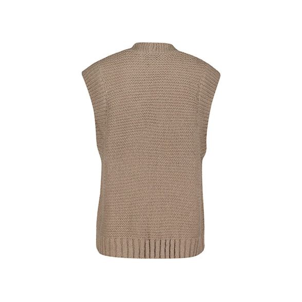 Red Button Ladies Sleevless Cardigan - Taupe