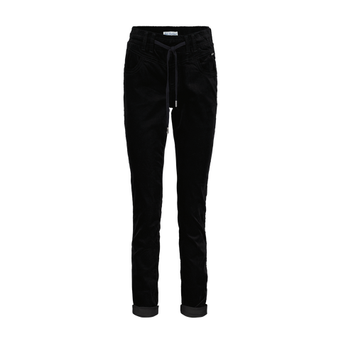 Red Button Ladies Velvet Tessy Trousers - Black SRB4655