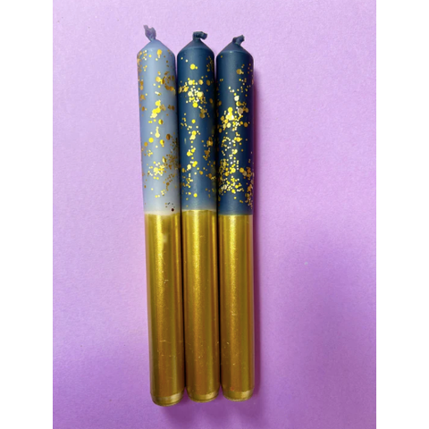The Colour Emporium Starry Starry Night Dip Dye Candle Sticks - Gold